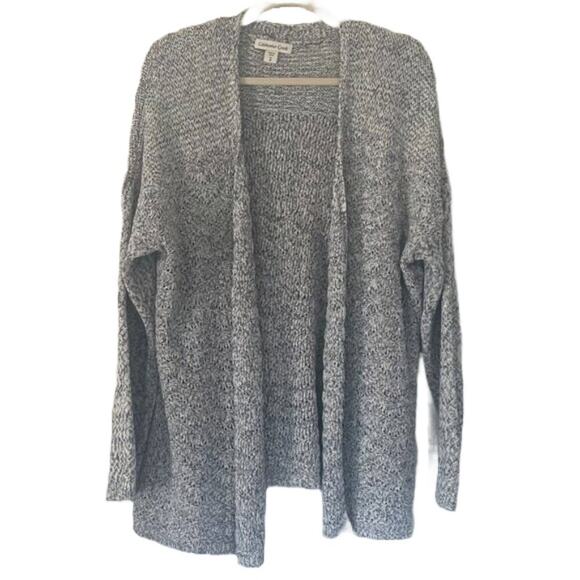Coldwater Creek Gray Loose Knit Cotton Blend Open Front Cardigan Sweater, 1X - Picture 1 of 9
